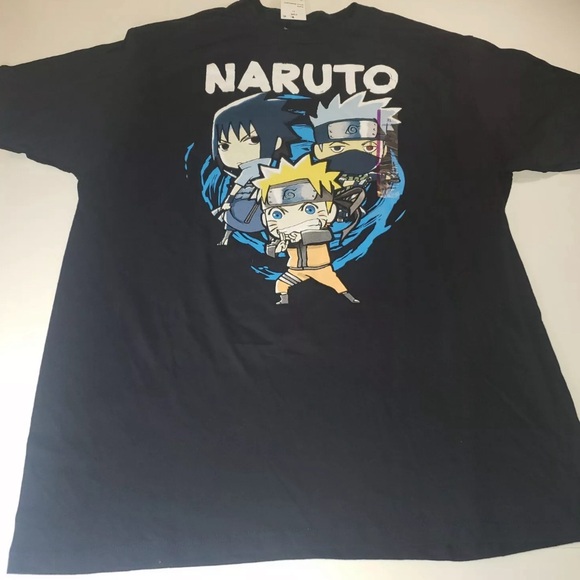 Naruto Shippuden Adult Black Tee Shirt Size Anime Kakashi Sasuke - Picture 3 of 7